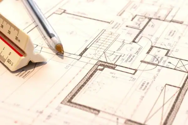 Image of architect Alton drawings
